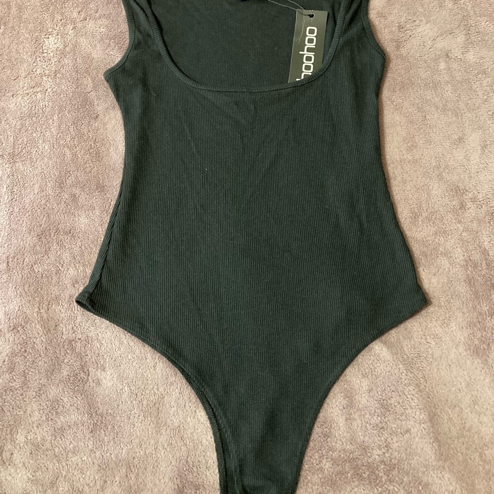 Boohoo Black Bodysuit One Piece with Scoop Neckline